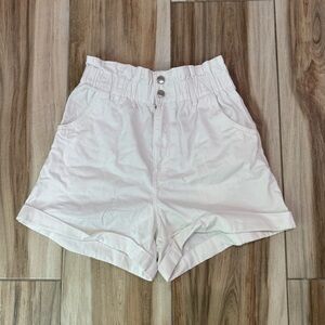 Women's White High-Waisted Shorts